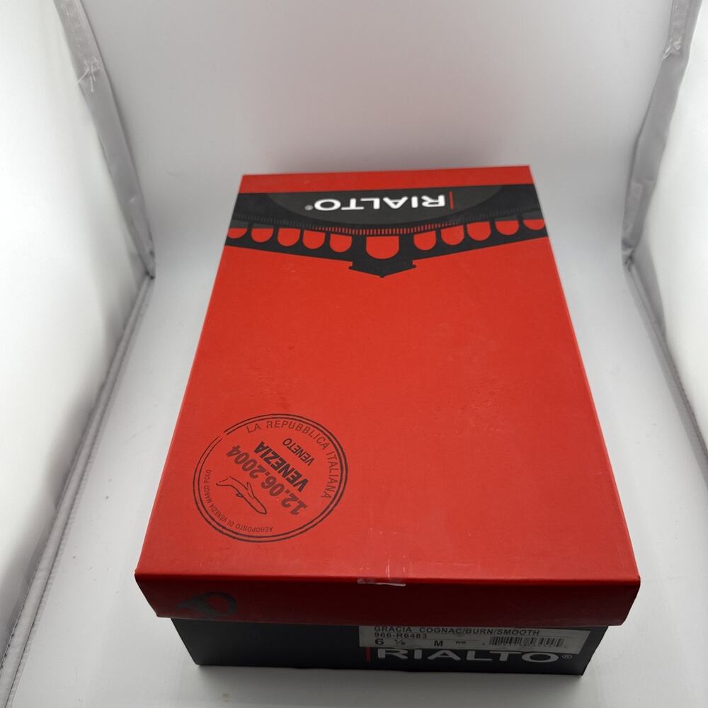 RIALTO Gracia Cognac Zippered Smooth Gladiator Style Sandals Size 6.5M NIB - Picture 10 of 10